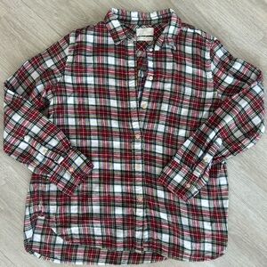 J.Crew Women's Classic Fit Plaid Flannel Shirt Multi-Color Tartan BD538 size 10